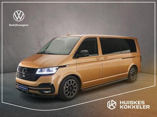 Volkswagen Transporter T6.1 2.0 TDI 150pk DSG L2 Bulli Dubbele Cabine | Leder | 2x Schuifdeur | Adaptieve Cruise Control | 6-persoons | Apple Carplay / Android Auto | Trekhaak | Camera | Navigatie |