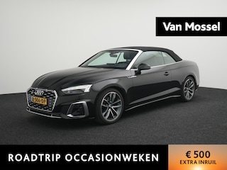 Audi A5 Cabriolet 40 TFSI S edition 3X S-LINE | VIRTUAL | AUTOMAAT | HUD | NEK&STOELVERWARMING | S5 GRILL|  HALF LEDER | DODEHOEK DETECTIE | CAMERA | ADAPTIEF | KEYLESS | AFGEVLAKT STUURWIEL |