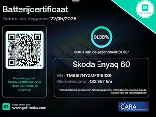 Skoda Enyaq iV 60 Sport 91% SOH Pano|Camera|Stoelv|Carplay