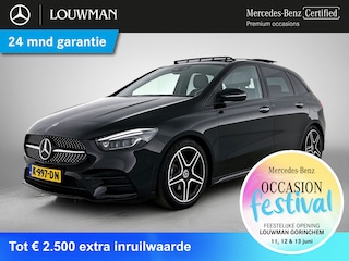 Mercedes-Benz B-klasse 180 Business Solution AMG AMG Line | Night Pakket | Panorama Schuif-Kanteldak | Memory voorstoelen | Achteruitrijcamers. Inclusief 24 maanden MB Certified garantie voor Europa.
