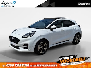 Ford Puma 1.0 EcoBoost Hybrid ST-Line | Automaat | Pano dak | Winter pack | Adapt. Cruise control | BLIS | Afneembare trekhaak | Draadloos opladen mobiel | Elektr. Achterklep | Parkeersensoren voor en achter | Achteruitrijcamera | Fabrieksgarantie |