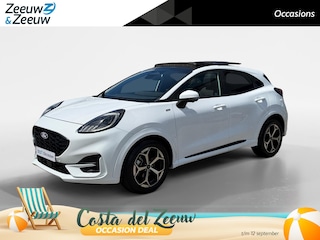 Ford Puma 1.0 EcoBoost Hybrid ST-Line | Automaat | Pano dak | Winter pack | Adapt. Cruise control | BLIS | Afneembare trekhaak | Draadloos opladen mobiel | Elektr. Achterklep | Parkeersensoren voor en achter | Achteruitrijcamera | Fabrieksgarantie |
