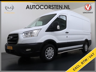 Ford Transit 350 2.0TDCI 170PK Automaat L2H2 3-Persoons Trekhaak Euro 6 Navi Camera Cruise Control DAB Bluetooth Pdc Sidebars Betonplex Vloer Wandbetimmering 3.500KG Trekgewicht 1e Eigenaar Origineel Nederlandse Auto