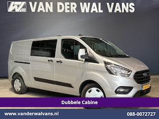 Ford Transit Custom 2.0 TDCI 131pk L2H1 Dubbele Cabine Euro6 Airco | 5-Zits | Camera | Apple Carplay | LED | 2800kg Trekhaak Android Auto, Cruisecontrol, Parkeersensoren, Stoelverwarming, Verwarmde voorruit, Dakdragers