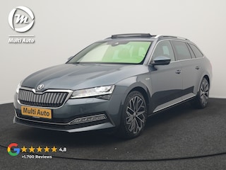 Skoda Superb Combi 1.4 TSI iV Laurin & Klement PHEV 218pk Dealer O.H. | Trekhaak Af Fabriek | Panodak | Adaptive Cruise | 360 Camera | Canton Audio | Lederen Comfortzetels Massage & Ventilatie & Memory | Sfeerverlichting | Keyless | Blis | Stuur Verwarmd | Plug In Hybrid |