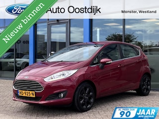 Ford Fiesta 1.0 EcoBoost Titanium 125PK DISTRIBUTIERIEM=VERVANGEN!! Voorruitverwarming Stoelverwarming Climate Navi Parkeersensoren 16" Velgen *Dealer Onderhouden*