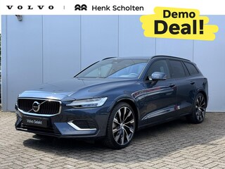 Volvo V60 T6 Plug-in hybrid AWD AUT8 335PK Essential | 20" Lichtmetalen velgen | Lederen bekleding | Climate Pack | Driver Assist Pack | pPark Assist voor & achter met camera | Donkere hemelbekleding | Getint glas | Trekhaak semi elektrisch inklapbaar