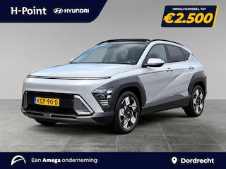 Hyundai Kona 1.6 GDI 140pk HEV Premium Sky | SCHUIF/KANTELDAK | FULL LED | PREMIUM LEDER | ADAPTIVE CRUISE | 360° CAMERA | STOELVERW. + KOELING | FABRIEKS.GAR. 4-2030 |