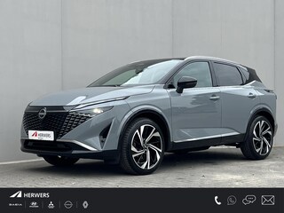 Nissan Qashqai 1.3 MHEV Xtronic Tekna Plus / Fabrieksgarantie tot 10-2028 / Panorama dak / HUD / BOSE audio / Leder / Stuur- en stoelverwarming / 1.800 kg trekgewicht /  Navigatie / Apple Carplay Android / 20" LM wielen & All Season banden /