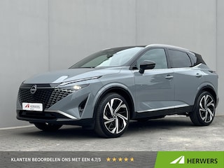 Nissan Qashqai 1.3 MHEV Xtronic Tekna Plus / Fabrieksgarantie tot 10-2028 / Panorama dak / HUD / BOSE audio / Leder / Stuur- en stoelverwarming / 1.800 kg trekgewicht /  Navigatie / Apple Carplay Android / 20" LM wielen & All Season banden /