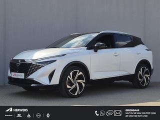 Nissan Qashqai 1.3 MHEV Xtronic Tekna Plus / Fabrieksgarantie tot 10-2028 / All season banden / Panoramadak / Trekgewicht 1800 kg / Head Up Display / Elektrische achterklep / Voorstoel met massage functie / Bose Audio Systeem / Stuur Stoel & Voorruit verwarming /