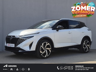 Nissan Qashqai 1.3 MHEV Xtronic Tekna Plus / Fabrieksgarantie tot 10-2028 / All season banden / Panoramadak / Trekgewicht 1800 kg / Head Up Display / Elektrische achterklep / Voorstoel met massage functie / Bose Audio Systeem / Stuur Stoel & Voorruit verwarming /