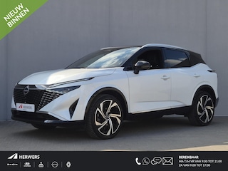 Nissan Qashqai 1.3 MHEV Xtronic Tekna Plus / Fabrieksgarantie tot 10-2028 / All season banden / Panoramadak / Trekgewicht 1800 kg / Head Up Display / Elektrische achterklep / Voorstoel met massage functie / Bose Audio Systeem / Stuur Stoel & Voorruit verwarming /