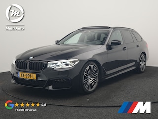 BMW 5-serie Touring 520i M Sport 184pk Dealer O.H. | Panodak | Head Up | 360 Camera | Lederen Comfortzetels Memory & Verwarmd | Sfeerverlichting | Blis | Apple Carplay | Stuur Verwarmd | Adaptive LED | Navigatie | DAB | 19"L.M |