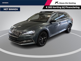 Skoda Superb Combi 1.4 TSI iV 218pk DSG Laurin & Klement · Panoramadak · Inklap. Trekhaak · Canton Audio · Lederen Bekleding · Elek. Stoelen + Geheugen Bestuurder · Stuur- & Stoelverwarming ·