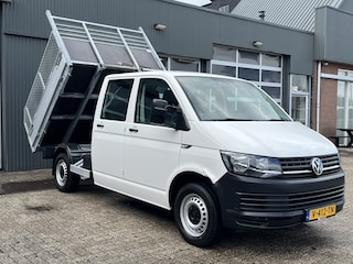 Volkswagen Transporter 2.0 TDI L2H1 DC Kipper Airco trekhaak 2200kg Trekgewicht 1e eigenaar Dealer onderhouden Telefoonverbinding Kieper P-up Open laadbak Hoge schotten 6-Persoons Euro 6 Bpm vrij!!