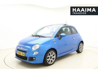 Fiat 500 0.9 TwinAir Turbo 500S 80pk | Panoramadak | Lichtmetalen Velgen | Airco | Half Lederen Bekleding | Azzuro Italia Blauw | Sportstoelen