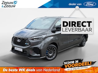 Ford Transit Custom 340 L2H1 MS-RT 71 kWh Dubbel Cabine | Uit voorraad leverbaar | Prijs excl. BTW / Incl. kosten Rijklaarmaken | 278km WLTP Rijbereik | Trekhaak | Adaptieve koplampen | Adaptieve Cruise Control | BLIS | 360 Graden Camera | Dubbele Zijschuifdeuren