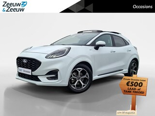 Ford Puma 1.0 EcoBoost Hybrid ST-Line | Automaat | Pano dak | Winter pack | Adapt. Cruise control | BLIS | Afneembare trekhaak | Draadloos opladen mobiel | Elektr. Achterklep | Parkeersensoren voor en achter | Achteruitrijcamera | Fabrieksgarantie |