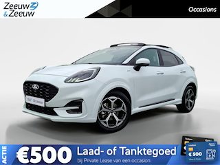 Ford Puma 1.0 EcoBoost Hybrid ST-Line | Automaat | Pano dak | Winter pack | Adapt. Cruise control | BLIS | Afneembare trekhaak | Draadloos opladen mobiel | Elektr. Achterklep | Parkeersensoren voor en achter | Achteruitrijcamera | Fabrieksgarantie |