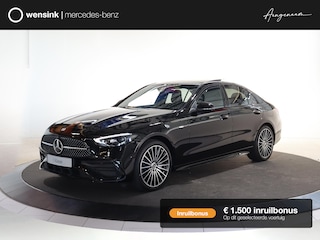 Mercedes-Benz C-klasse 300e Business Solution AMG | Panoramaschuifdak | Nightpakket | Digital Light | 19" LM velgen | Dodehoekassistent | 360° camera | Stoelverwarming | Sfeerverlichting |