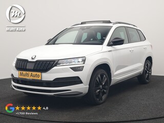 Skoda Karoq 1.5 TSI ACT Sportline DSG 150pk Dealer O.H | Panodak | Adaptive Cruise | Camera | RS Sportstoelen Verwarmd | Blis | Keyless | Apple Carplay | Black Optic | Virtual | Navigatie | DAB | 18"L.M |