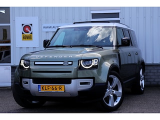 Land Rover Defender 110 3.0 P400 110 6 Cilinder!*Perfect LR Onderh.*Luchtvering/Pano/ACC/360Camera/Meridian/Apple Carplay-Android/Leder/Stoelverw./Stuurverw./Keyless Entry+Go/Dodehoek/Parkeersens.V+A/22 inch LM*