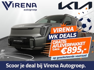 Kia EV9 GT-Line AWD 99.8 kWh - SOH 98,9 % Apple Carplay/Android Auto - Cruise Control - Dodehoekdetectie - Elektrische Glazen Schuif-/Kanteldak - Navigatie - Stoel/Stuur Verwarming - Fabrieksgarantie tot 10-2031
