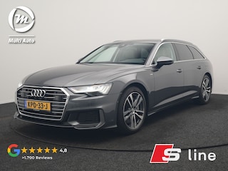 Audi A6 Avant 50 TFSI e quattro S Line 300pk PHEV Dealer O.H | Trekhaak af Fabriek | Adaptive Cruise | Lederen Sportstoelen Memory | Apple Carplay | 19"L.M | BLIS | Virtual |
