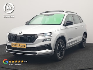 Skoda Karoq 1.5 TSI ACT Sportline Facelift Model 150pk DSG Dealer O.H | Trekhaak Af Fabriek | Adaptive Cruise | Crystal LED | Lederen Sportstoelen Memory & Verwarmd | Keyless | Sfeerverlichting | Apple Carplay | Verwarmd Sportstuur | Navigatie | Virtual | DAB |