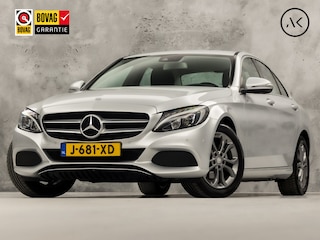 Mercedes-Benz C-klasse 180 Sport 156Pk Automaat (NAVIGATIE, LEDER, SFEERVERLICHTING, STOELVERWARMING, SPORTSTOELEN, CRUISE, NIEUWE APK, NIEUWSTAAT)