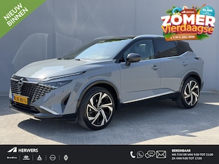 Nissan Qashqai 1.3 MHEV Xtronic Tekna Plus / Fabrieksgarantie tot 9-2028 / Panorama dak / HUD / BOSE audio / Leder / Stuur- en stoelverwarming / 1.800 kg trekgewicht /  Navigatie / Apple Carplay Android / 20" LM wielen & All Season banden /