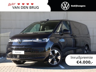 Volkswagen Multivan Bulli Edition L2 1.5 eHybrid EU6 180 kW 245pk | 2 Persoons bed | 7 Zits | Navigatie | Trekhaak | Panorama dak | 19 inch Lm velgen | ACC | Apple Carplay | Elek. bedienb. Schuifdeuren en achterklep | IQ Light |