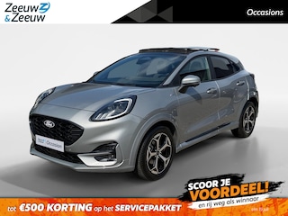 Ford Puma 1.0 EcoBoost Hybrid ST-Line | Automaat | Pano dak | Adapt. Cruise control | BLIS | Afneembare trekhaak | Winter pack | Elektrische achterklep | 360 graden camera | Parkeersensoren voor en achter | Draadloos opladen mobiel | Fabrieksgarantie |