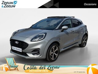 Ford Puma 1.0 EcoBoost Hybrid ST-Line | Automaat | Pano dak | Adapt. Cruise control | BLIS | Afneembare trekhaak | Winter pack | Elektrische achterklep | 360 graden camera | Parkeersensoren voor en achter | Draadloos opladen mobiel | Fabrieksgarantie |
