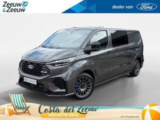 Ford Transit Custom 340 L2H1 MS-RT 71 kWh Dubbel Cabine | Nieuw te bestellen | Prijs excl. BTW / Incl. kosten Rijklaarmaken | 278km WLTP Rijbereik | Trekhaak | Adaptieve koplampen | Adaptieve Cruise Control | BLIS | 360 Graden Camera | Dubbele Zijschuifdeuren