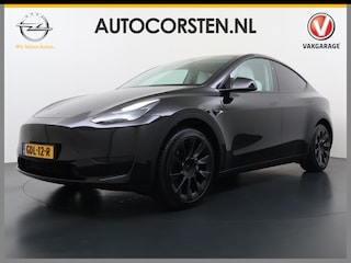 Tesla Model Y **RWD** Long Range 75kWh SOH 95% Lmv 20" Ivoor Leder Warmtepomp FSD-4 Computer Elek.Stoelen+Memory Panoramadak Navi Camera's Ecc Stoel+Achterbank+Stuurverwarming Adap.Cruise Elek.Achterklep Privacy Glas Led AMD Ryzen™ Fabrieksgarantie tot 27-6-2028 Garantie op Accu en Motor tot 27-6-2032/192.000km 1e Eigenaar Origineel Nederlandse Auto