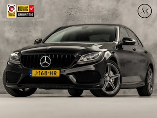 Mercedes-Benz C-klasse 200 AMG Sport 184Pk Automaat (APPLE CARPLAY, GROOT NAVI, STOELVERWARMING, LEDER, ZWART HEMEL, SPORTSTOELEN, SFEERVERLICHTING, GETINT GLAS, NIEUWSTAAT)