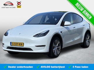 Tesla Model Y Long Range AWD 75 kWh SOH 90,6% / Trekhaak / 20'' LMV ( € 2.300 ) / 3 Fase / 1e Eigenaar / 5X Stoelverwarming / Panorama /  Memory / Dodehoek /