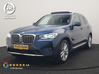 BMW X3 xDrive30e High Executive PHEV 293pk Dealer O.H | Trekhaak Af Fabriek | Panodak | Head Up | Adaptive Cruise | Camera | Laser LED | Hifi Audio | Lederen Sportstoelen Memory & Ventilatie | Keyless | Apple Carplay | Stoelverwarming | Navigatie | Virtual | DAB | 18" L.M | Plug In Hybrid |