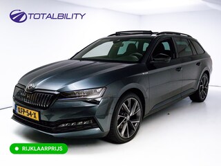 Skoda Superb Combi 1.4 TSI iV Sportline Business | Panodak | Trekhaak | Stuur,- Stoel, Achterbank verw. | 360 Camera | Canton audio| Elec. achterklep, Adaptieve Cruise met travelassist, App. connect, Navigatie, Stoelen met geheugen