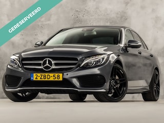 Mercedes-Benz C-klasse 180 AMG Sport 156Pk Automaat (NAVIGATIE, LEDER, GETINT GLAS, ELEK SPORTSTOELEN, CRUISE, LED KOPLAMPEN, NIEUWSTAAT)