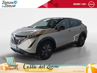 Nissan Ariya Evolve 66 kWh | 22KW Lader| Afneembare trekhaak| Apple carplpay& Android auto| 360grd Camera| Stoelverwarming en verkoeling| Elektrisch verstelbare stoelen| Luxe bekleding| Dealer onderhouden|