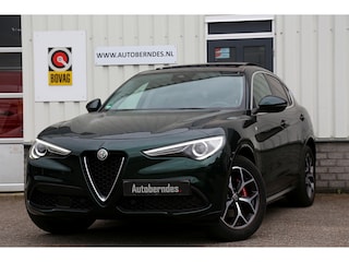Alfa Romeo Stelvio 2.0 T 280PK Q4 AWD Ti*Perfect Alfa Onderh.*Pano/ACC met stuurhulp/Leder/Stoelverw./Stuurverw./Apple Carplay-Android/Dodehoek/Rijstrook/Memorie/Keyless Entry+Go/DAB/LED/Camera/Parkeersens.V+A/19 inch LM*