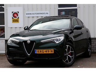 Alfa Romeo Stelvio 2.0 T 280PK Q4 AWD Ti*Perfect Alfa Onderh.*Pano/ACC met stuurhulp/Leder/Stoelverw./Stuurverw./Apple Carplay-Android/Dodehoek/Rijstrook/Memorie/Keyless Entry+Go/DAB/LED/Camera/Parkeersens.V+A/19 inch LM*