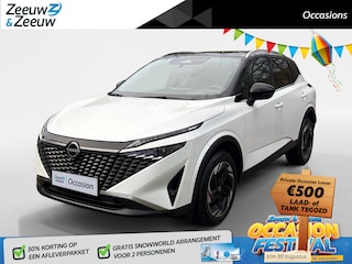 Nissan Qashqai 1.3 MHEV Xtronic N-Connecta Apple Carplay/Android Auto , airco (automatisch) , cruise control adaptief met Stop&Go en stuurhulp , elektrisch bedienbare achterklep met sensorsturing , navigatiesysteem , panoramadak , voorstoelen verwarmd en stuur , rondomzicht camera