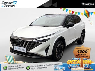Nissan Qashqai 1.3 MHEV Xtronic N-Connecta Apple Carplay/Android Auto , airco (automatisch) , cruise control adaptief met Stop&Go en stuurhulp , elektrisch bedienbare achterklep met sensorsturing , navigatiesysteem , panoramadak , voorstoelen verwarmd en stuur , rondomzicht camera