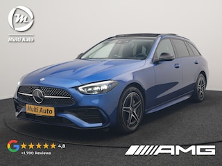 Mercedes-Benz C-klasse Estate 300 e 4MATIC AMG Line PHEV 313pk Dealer O.H. | Trekhaak Af Fabriek | Panodak | 360 Camera | Head Up | Adaptive Cruise | Digital Light | Alcantara Sportstoelen Memory & Verwarmd | Sfeerverlichting | Apple Carplay | Blis | DAB | Plug In Hybrid |
