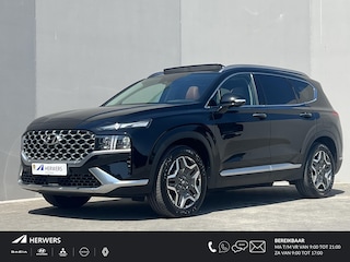 Hyundai Santa Fe 1.6 T-GDI PHEV Premium Sky / Fabrieksgarantie tot 05-2027 / Accu SoH 100 % EAER 58 km / Leder / Panorama Schuifdak / Afn. trekhaak 1.350 kg  / HUD / Elektrische stoelen & klep / Stoelventilatie / Stuur-, stoel- & achterbankverwarming / 19"LM wielen /