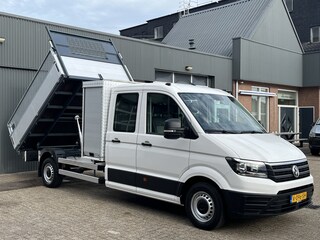 Volkswagen Crafter 35 2.0 TDI L4 DC Airco Cruise controle Trekhaak 3000kg trekgewicht 6-Persoons Euro 6 Dubbele cabine Telefoonverbinding Open laadbak Pick-up p-up Bakwagen Kieper